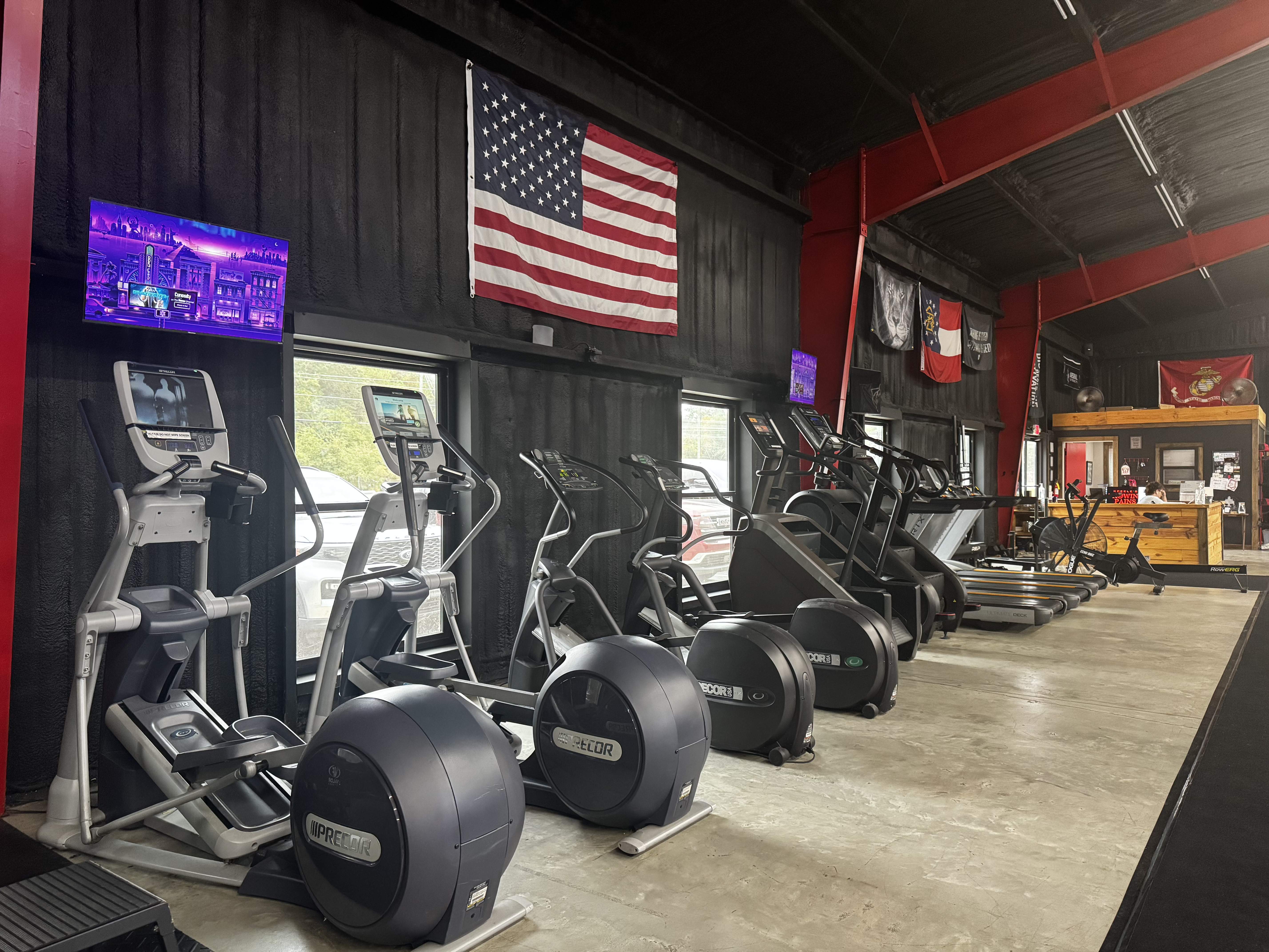 Cardio floor with treadmills at Growing Pains Gym in Tifton, GA